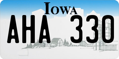 IA license plate AHA330