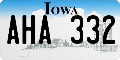 IA license plate AHA332