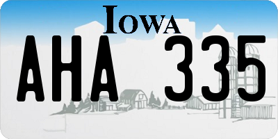 IA license plate AHA335