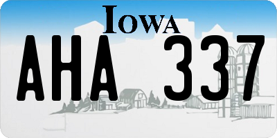 IA license plate AHA337
