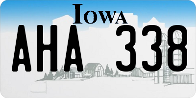 IA license plate AHA338