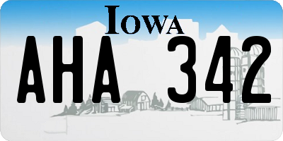 IA license plate AHA342