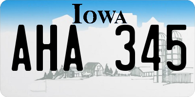 IA license plate AHA345