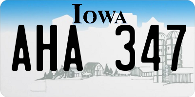 IA license plate AHA347