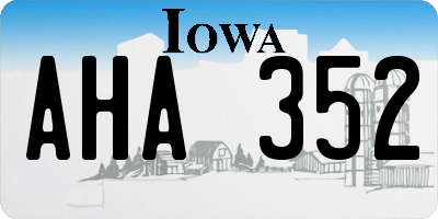 IA license plate AHA352