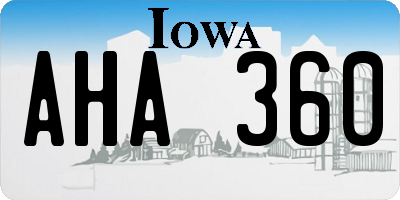 IA license plate AHA360