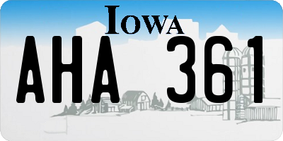 IA license plate AHA361