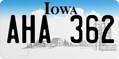 IA license plate AHA362