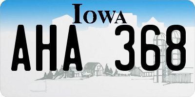 IA license plate AHA368