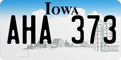 IA license plate AHA373