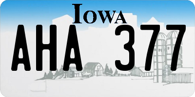 IA license plate AHA377