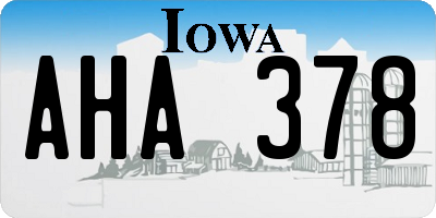IA license plate AHA378