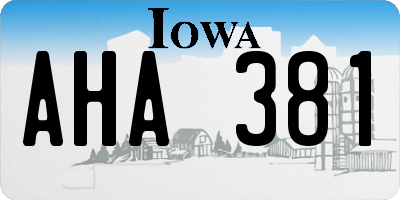 IA license plate AHA381