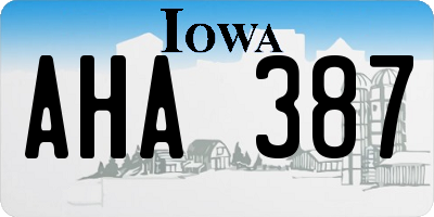 IA license plate AHA387