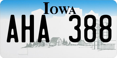 IA license plate AHA388