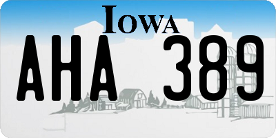 IA license plate AHA389