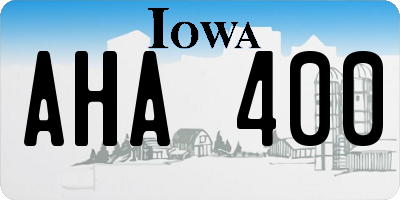 IA license plate AHA400