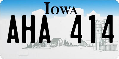 IA license plate AHA414