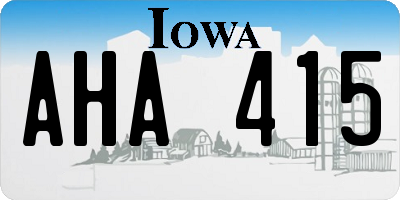 IA license plate AHA415
