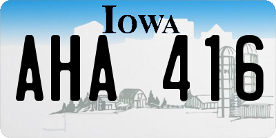 IA license plate AHA416