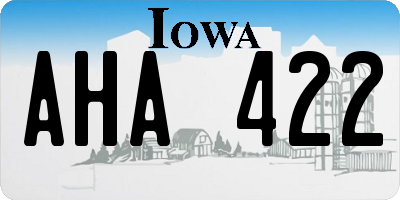 IA license plate AHA422