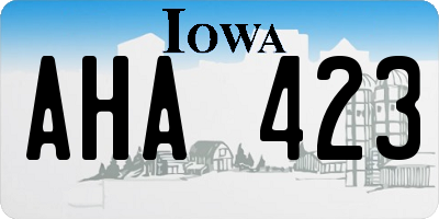 IA license plate AHA423