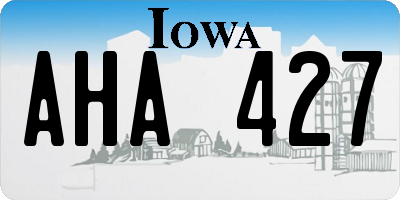 IA license plate AHA427