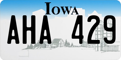 IA license plate AHA429
