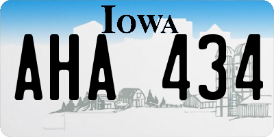 IA license plate AHA434