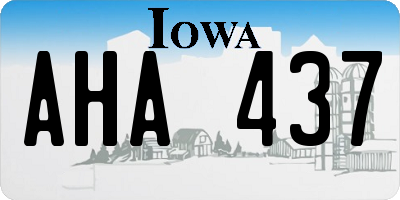 IA license plate AHA437
