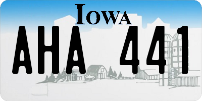 IA license plate AHA441