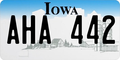 IA license plate AHA442