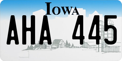 IA license plate AHA445