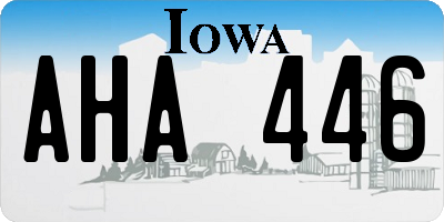 IA license plate AHA446