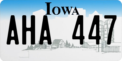 IA license plate AHA447