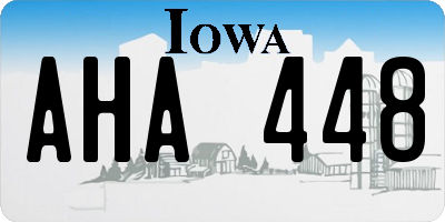 IA license plate AHA448