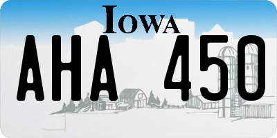 IA license plate AHA450