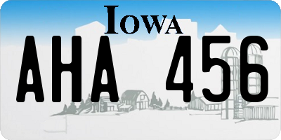 IA license plate AHA456