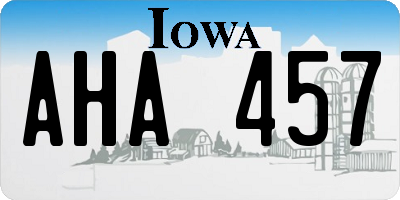 IA license plate AHA457