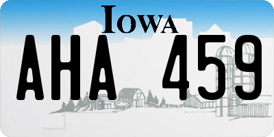 IA license plate AHA459