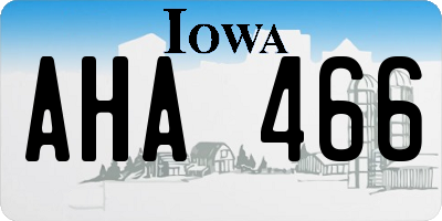IA license plate AHA466