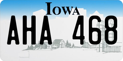 IA license plate AHA468