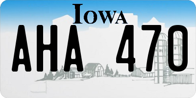 IA license plate AHA470