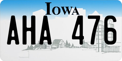 IA license plate AHA476