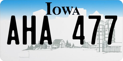 IA license plate AHA477