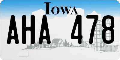 IA license plate AHA478