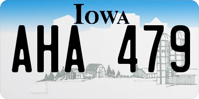IA license plate AHA479