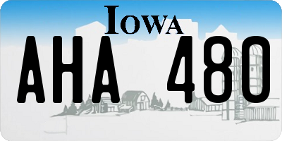 IA license plate AHA480
