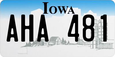 IA license plate AHA481