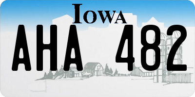 IA license plate AHA482